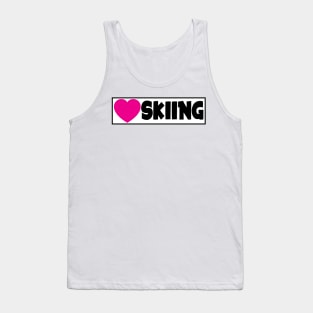 I LOVE SKIING MOUNTAINS SKIER SKI HEART Tank Top